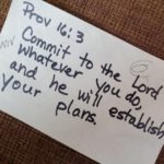 my sticky note with Proverbs 16:3